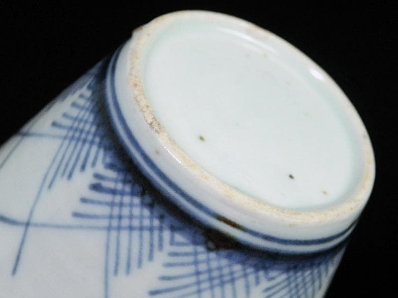 古伊万里　染付　桧垣草紋の図　蕎麦猪口　080AS-CBj