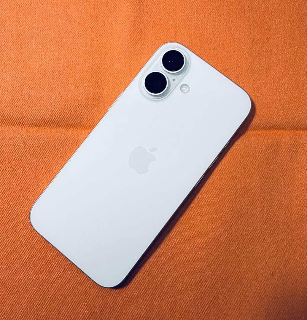 iPhone16 256GB ホワイト+パワサポ アンチグレアフィルム