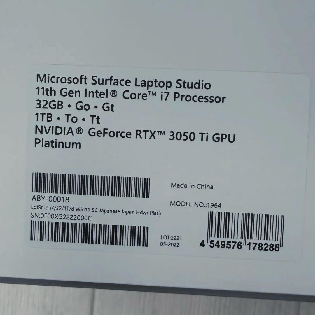 その他ノートPC本体 Surface Laptop Studio i7 32GB RTX 3050Ti