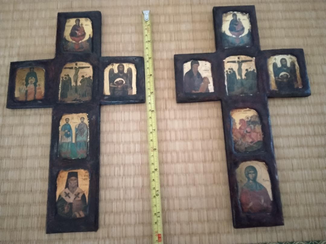 イコン　宗教画　正教会　ギリシャ　最後の晩餐　木製