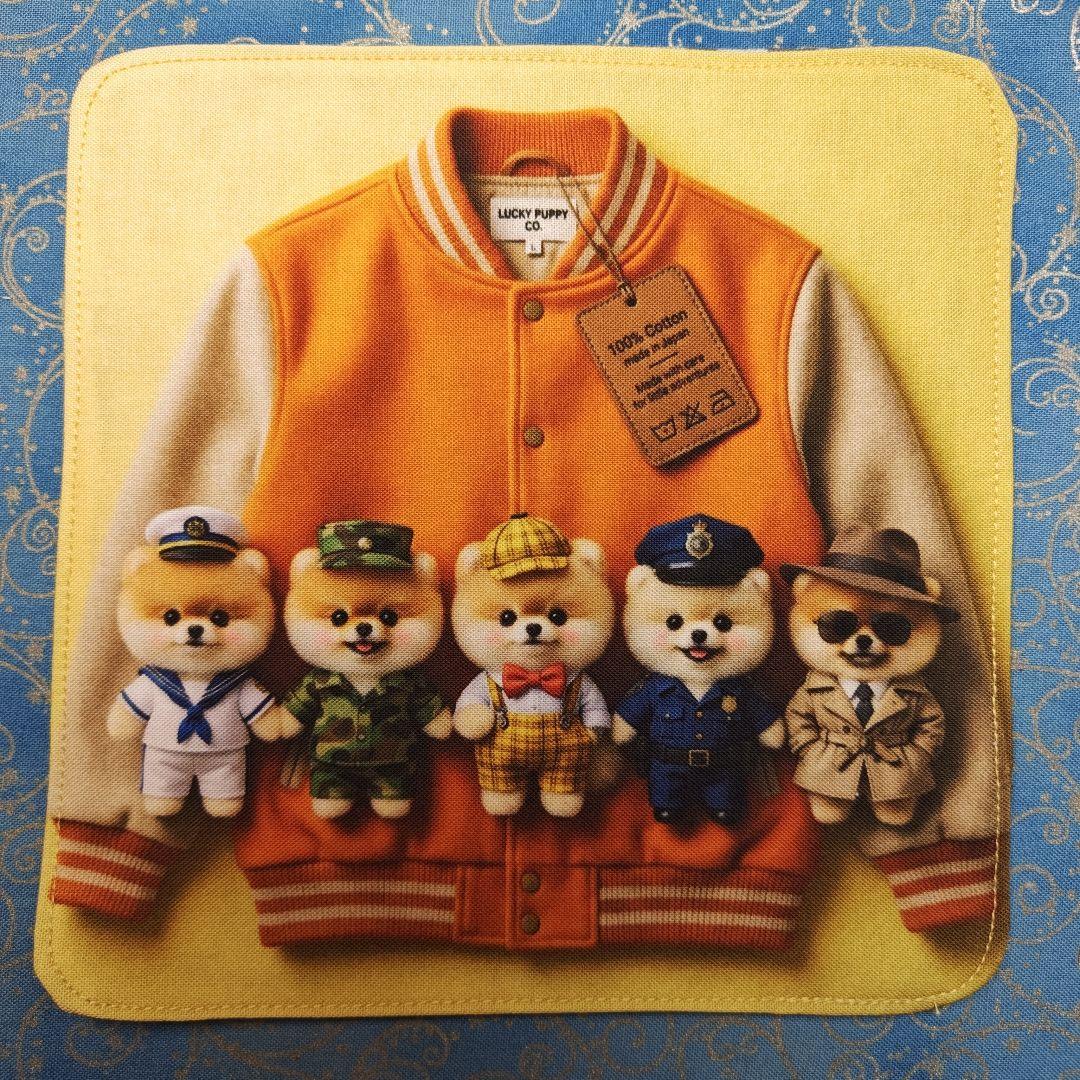 ご確認用　夢苺さま専用　ハンカチ　ポメラニアンちゃん柄ハンドメイド3/16