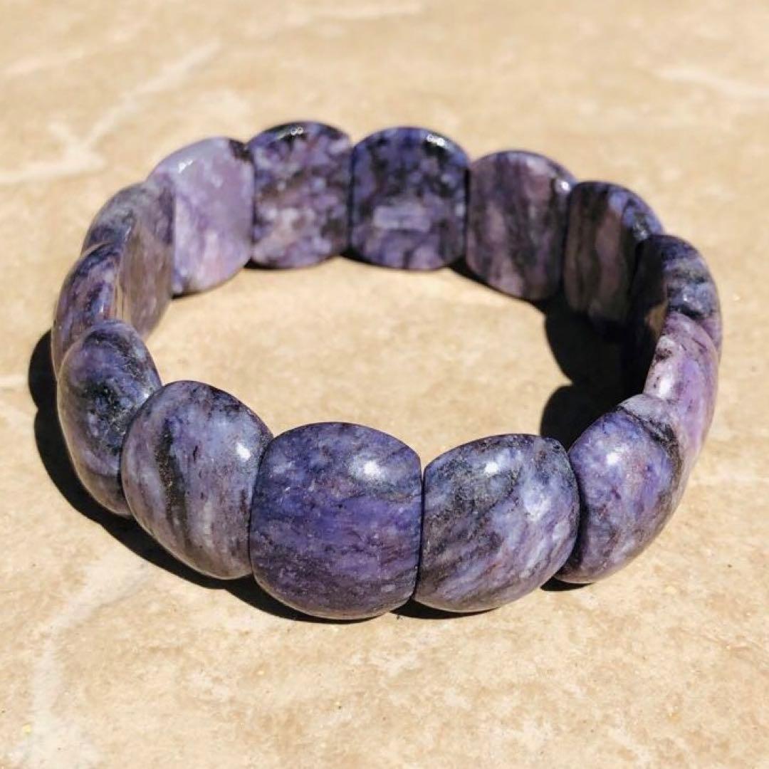 【⭐️希少神聖石⭐️】濃厚紫色 ロシア産 チャロアイト ブレスレット 天然石