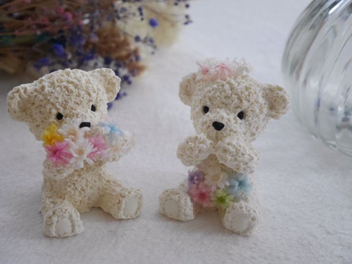 ★背中立体★花束くまさんセット　アロマストーン