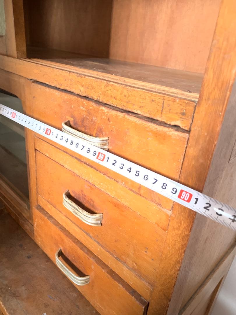 昭和レトロ食器棚　アンティーク 食器棚　古家具