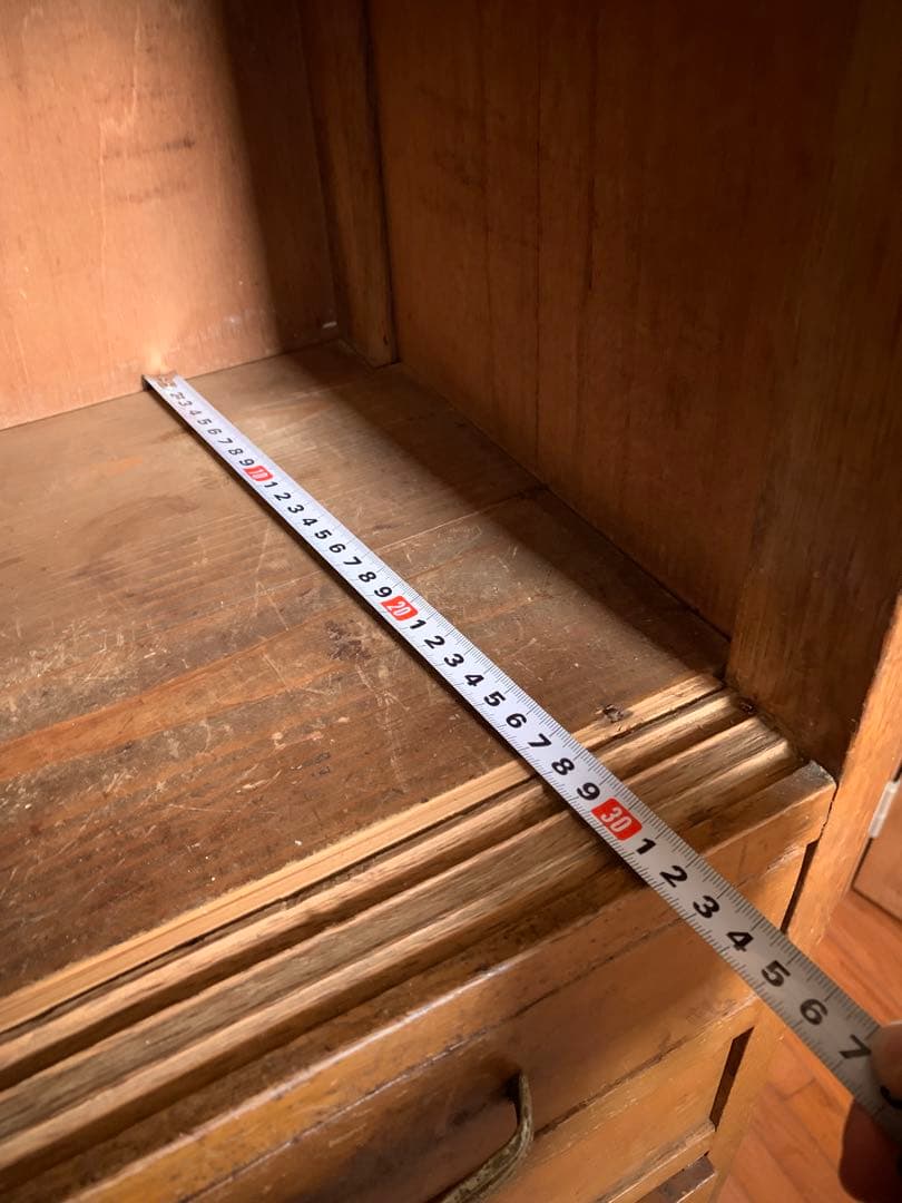 昭和レトロ食器棚　アンティーク 食器棚　古家具