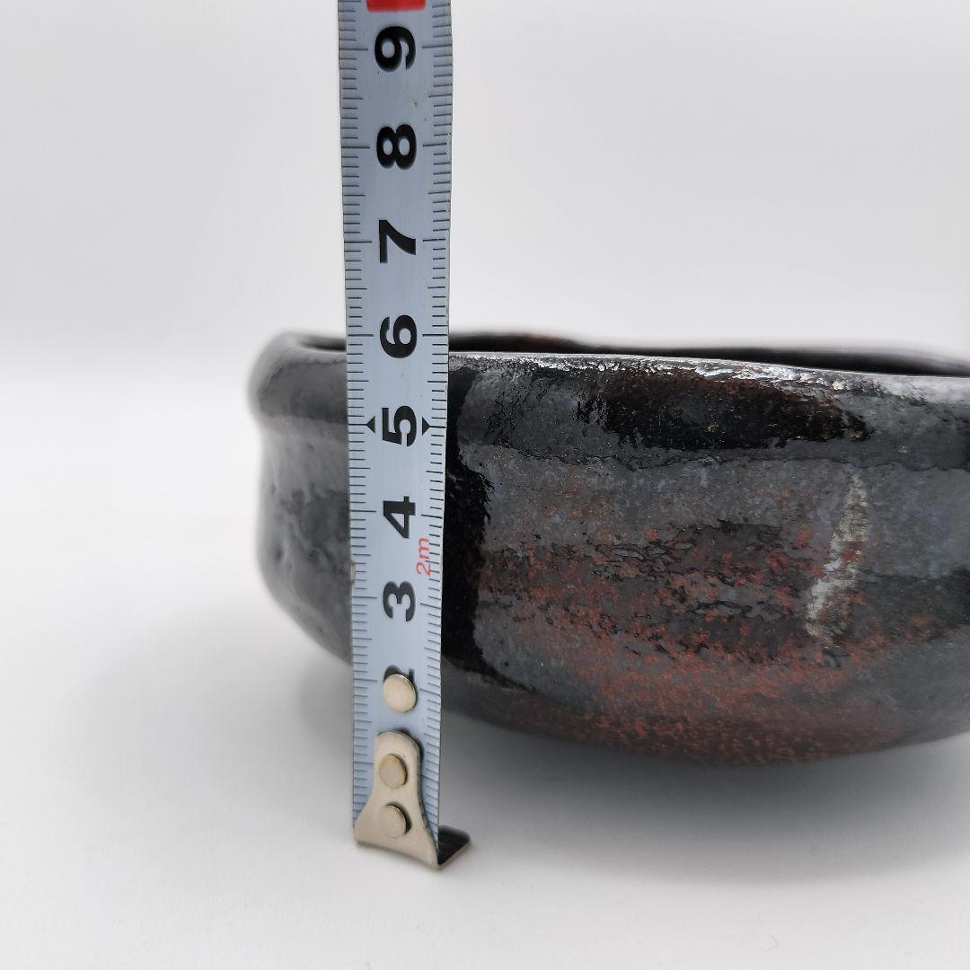 630 平茶碗 黒楽 西湖写 楽入 茶道具 茶道