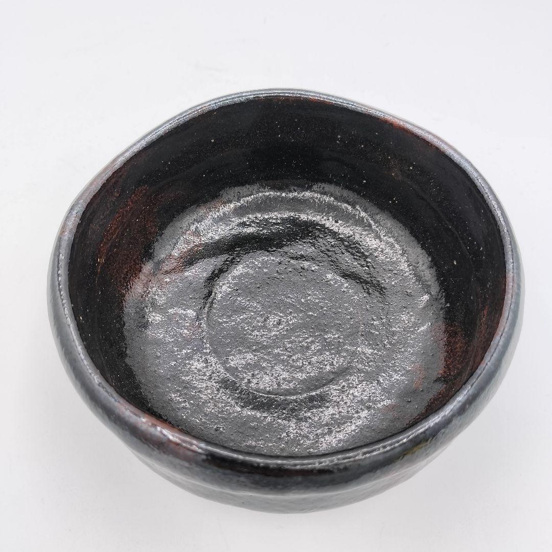 630 平茶碗 黒楽 西湖写 楽入 茶道具 茶道