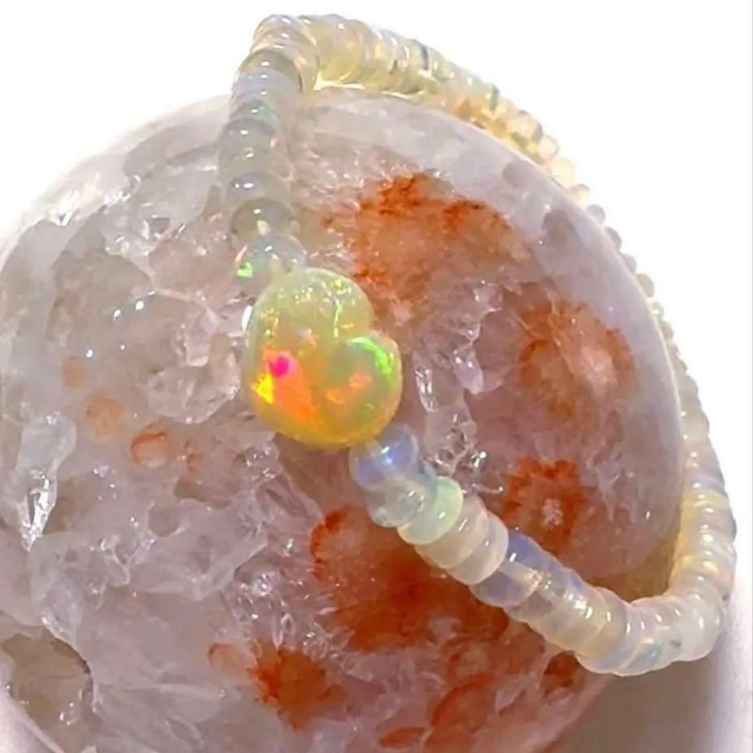 【宝石質】　プレシャスオパール　ハートカット　ブレスレット　激レア