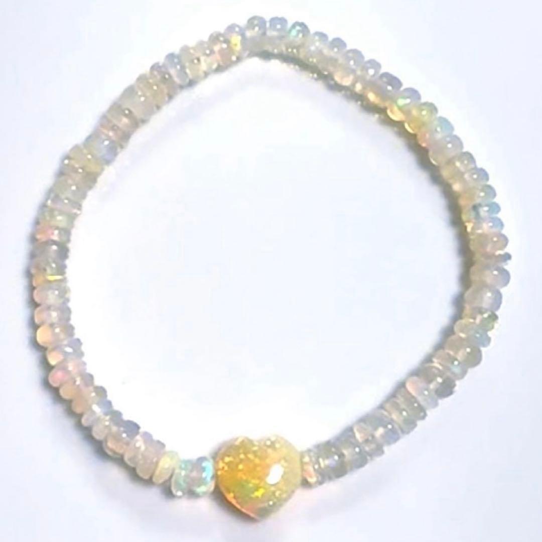 【宝石質】　プレシャスオパール　ハートカット　ブレスレット　激レア