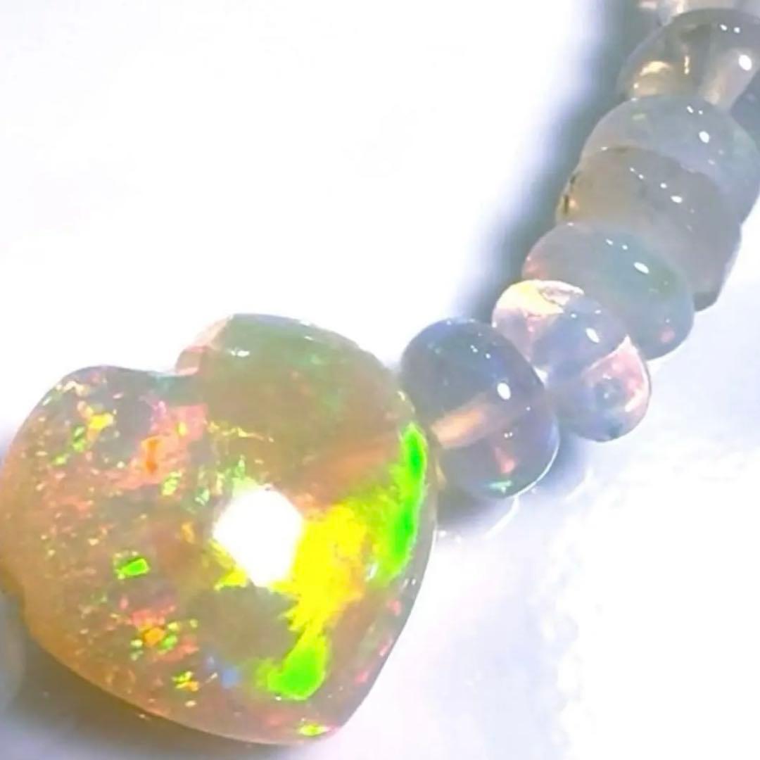 【宝石質】　プレシャスオパール　ハートカット　ブレスレット　激レア