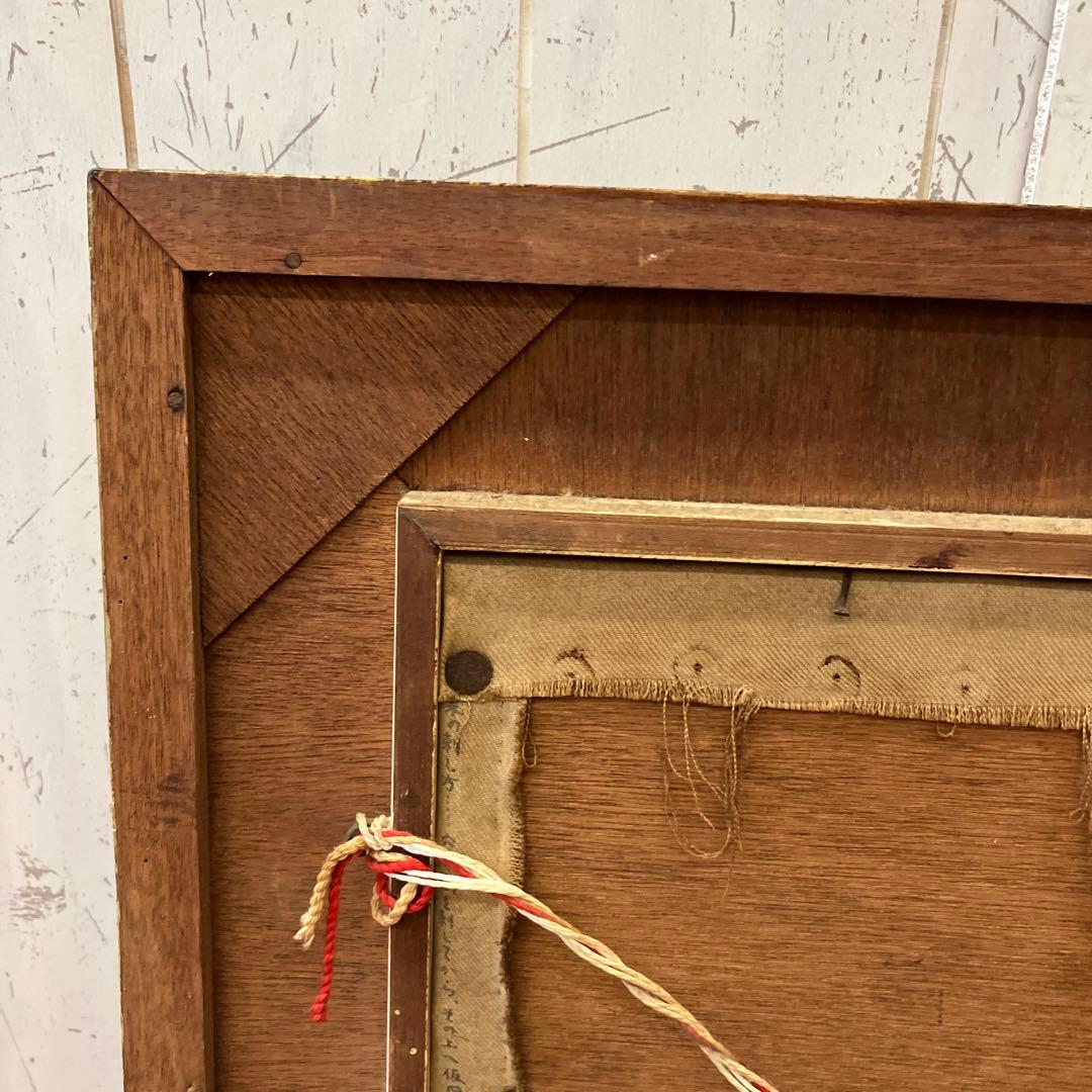 アンティーク 刺繍 絵画 アート 風景画 白鳥 湖 湖畔 壁掛け 壁飾り 額装