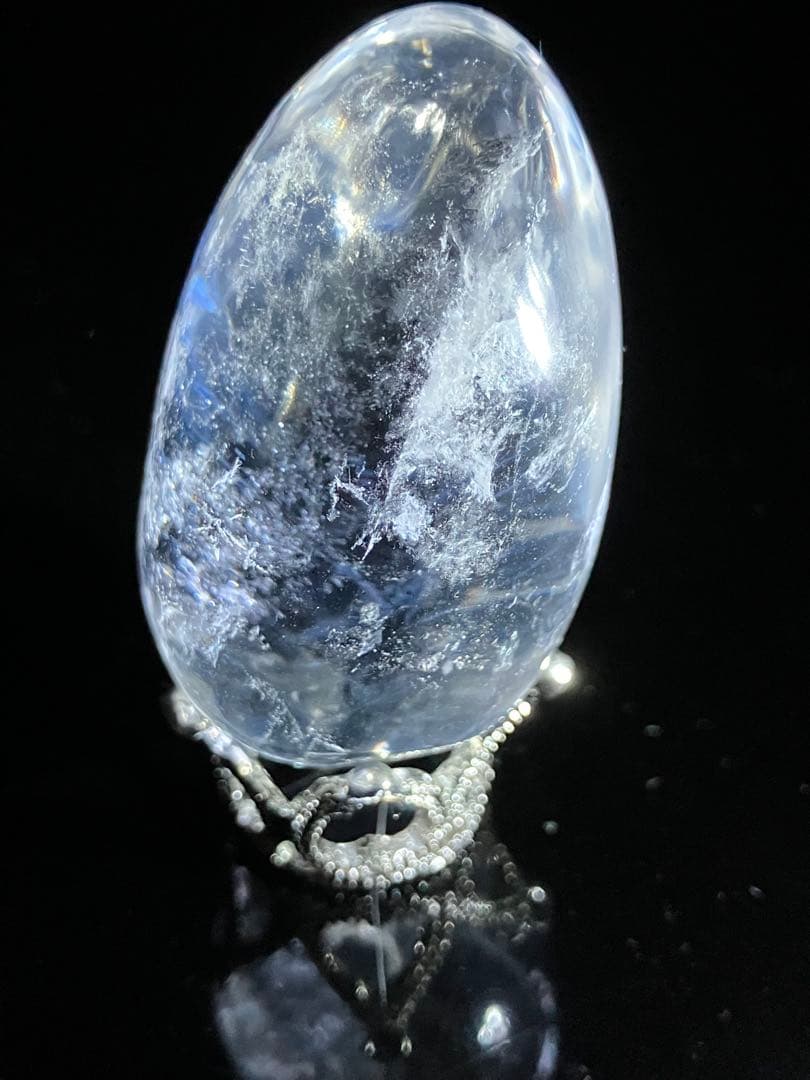 ラダー入り！　水晶　卵　天然石置物