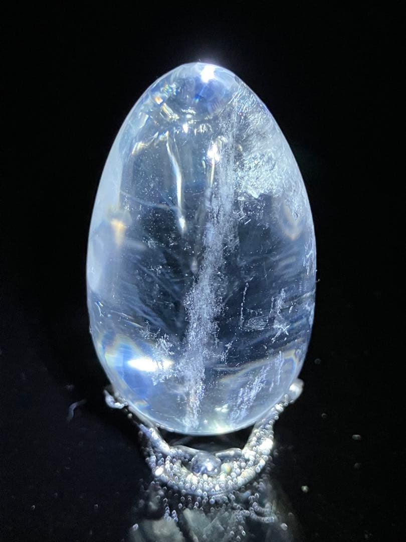 ラダー入り！　水晶　卵　天然石置物