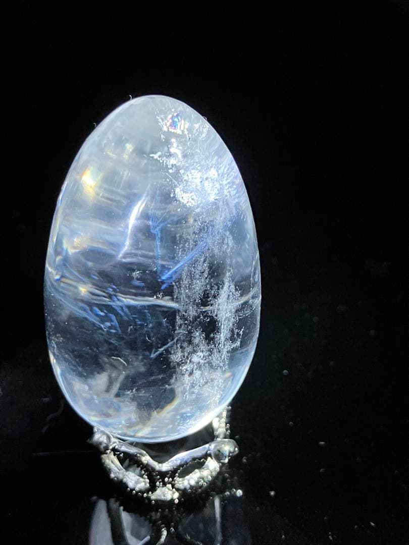 ラダー入り！　水晶　卵　天然石置物