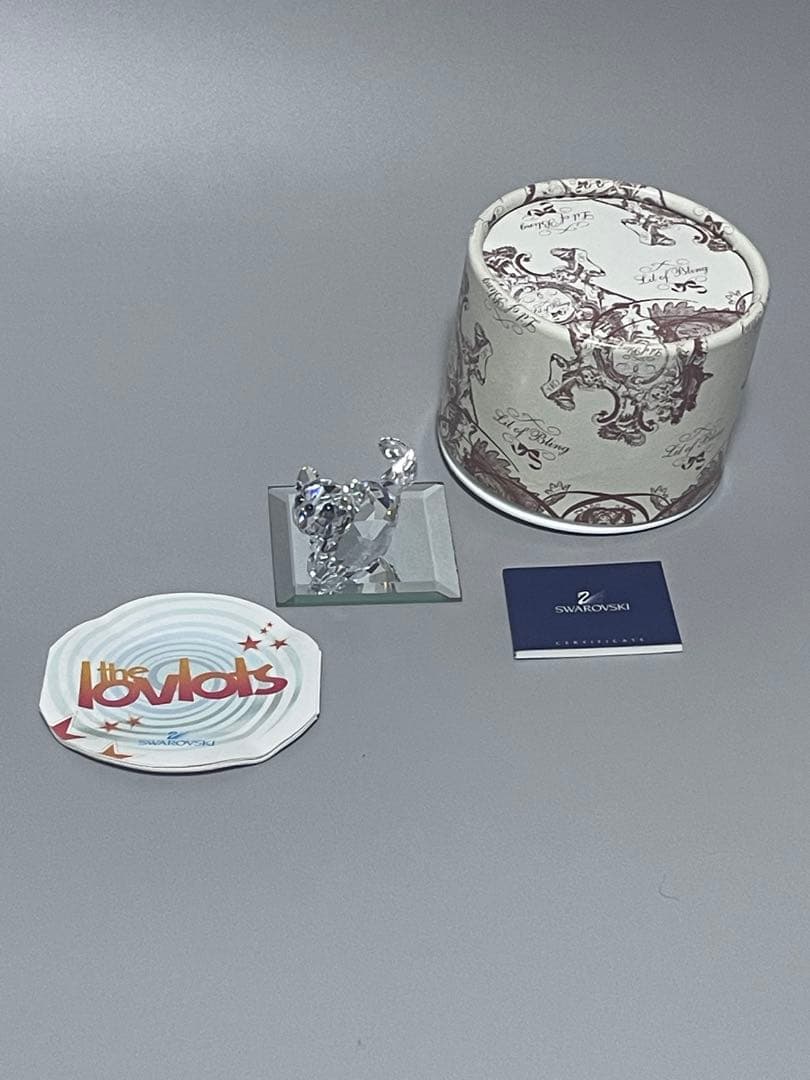 ❤︎新品・未使用•希少❤︎SWAROVSKI❤︎lovlots❤︎ネコ 置物廃盤
