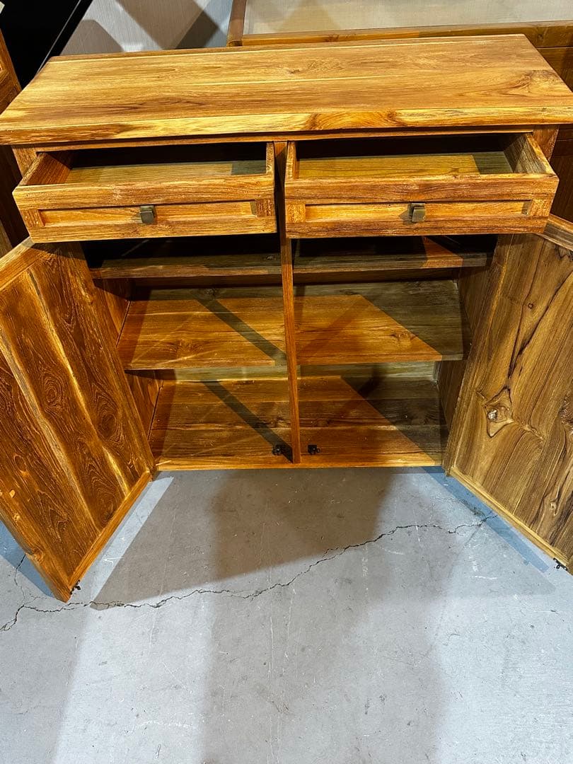 【訳ありチークキャビネットw95×d36×h100cm 通常165,000円が！