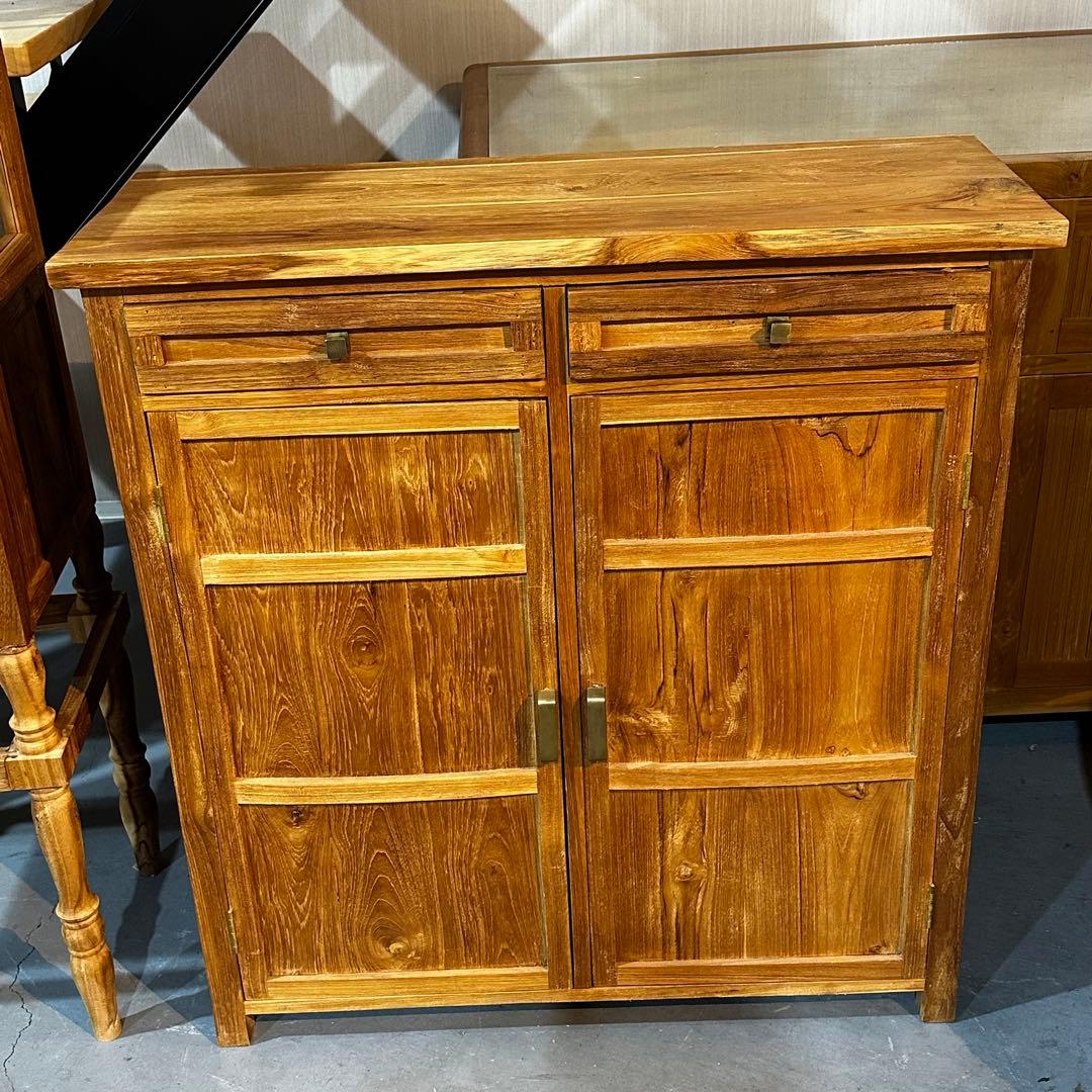 【訳ありチークキャビネットw95×d36×h100cm 通常165,000円が！