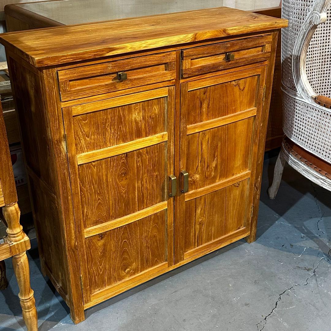 【訳ありチークキャビネットw95×d36×h100cm 通常165,000円が！