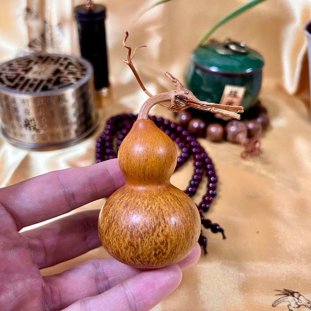 瓢箪飾り 瓢箪 龍の頭付 茶道具 ひょうたん 縁起物 開運 置物 葫蘆 手作り
