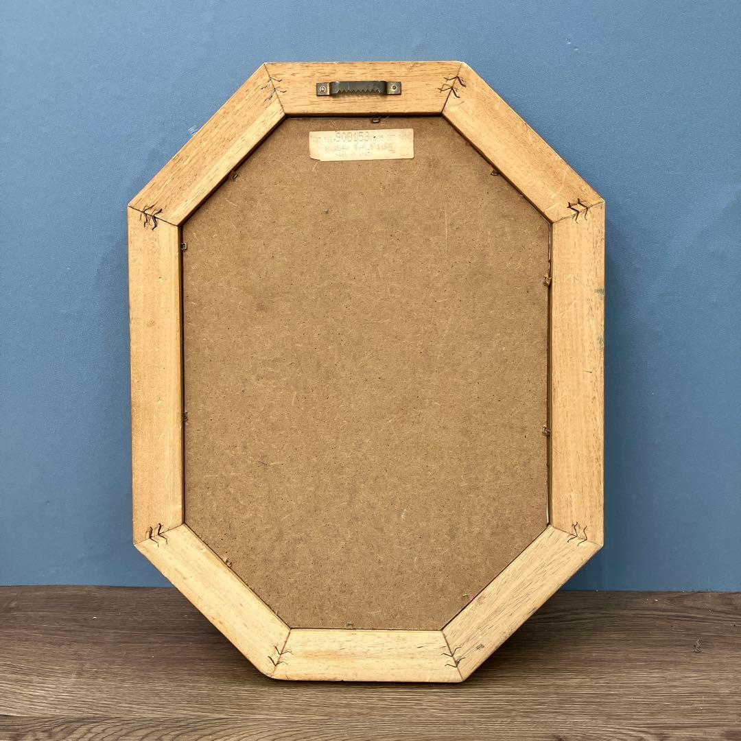 【イタリア製】ボタニカルアート 八角形 額縁 額装 薔薇 ロサ・ガリカ 花 絵画