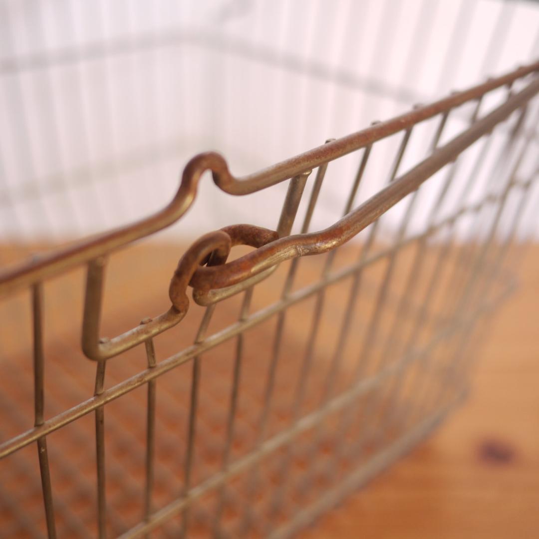 ドイツ ワイヤバスケット 2P　ショッピングかご ドイツヴィンテージ