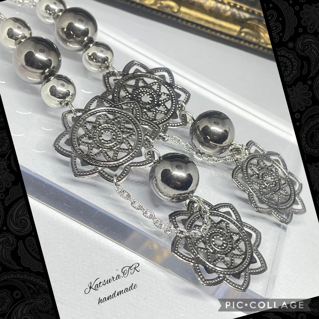 No.1165 魔法陣ミステリアスロングピアス　チェーンピアス　大ぶりイヤリング