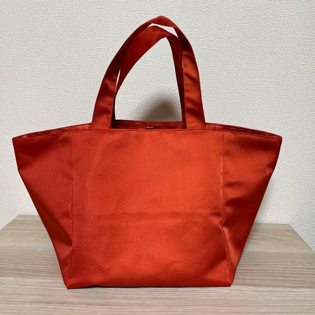 手作り　未使用帯使用　赤のキューブ型トートバッグ