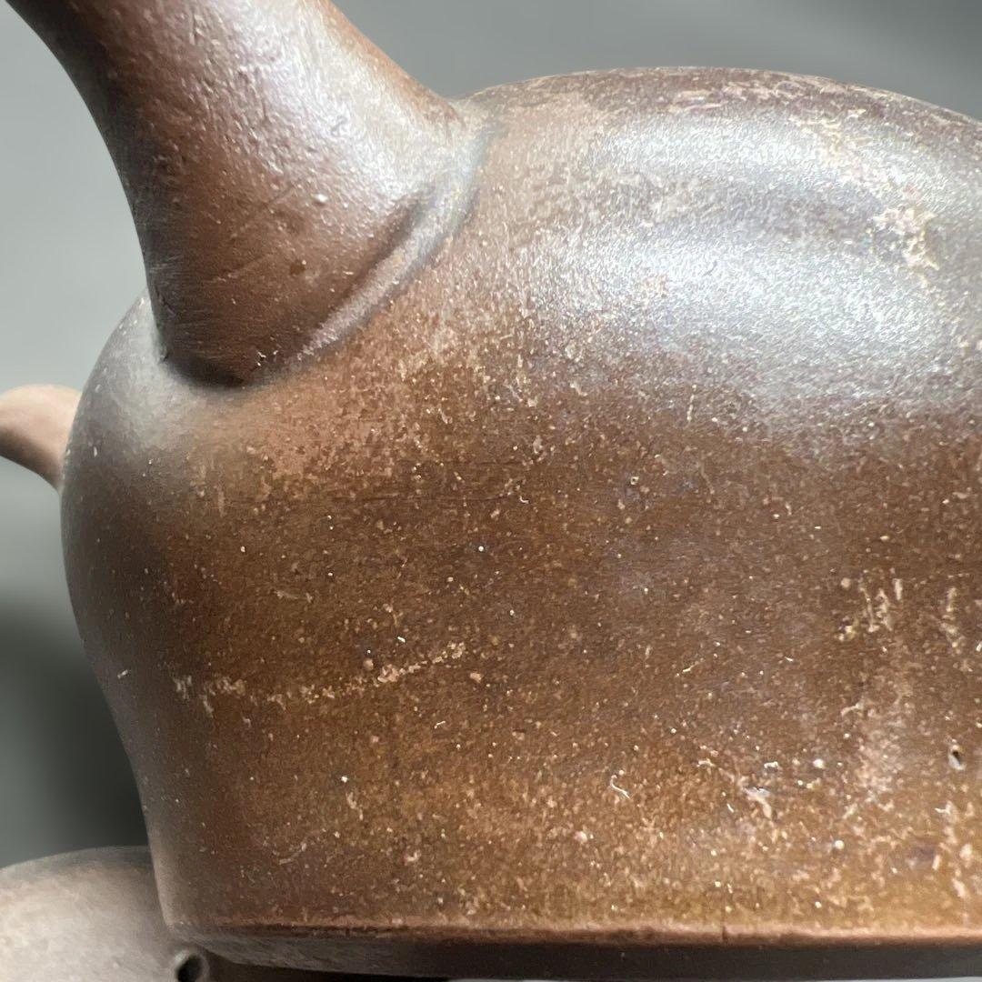 常滑焼　竹画詩文急須　骨董　時代品