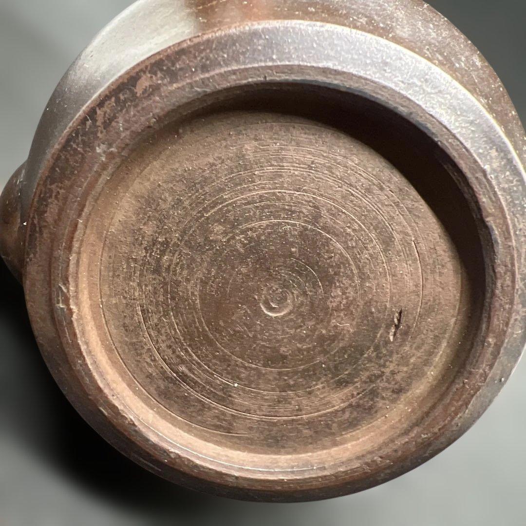 常滑焼　竹画詩文急須　骨董　時代品