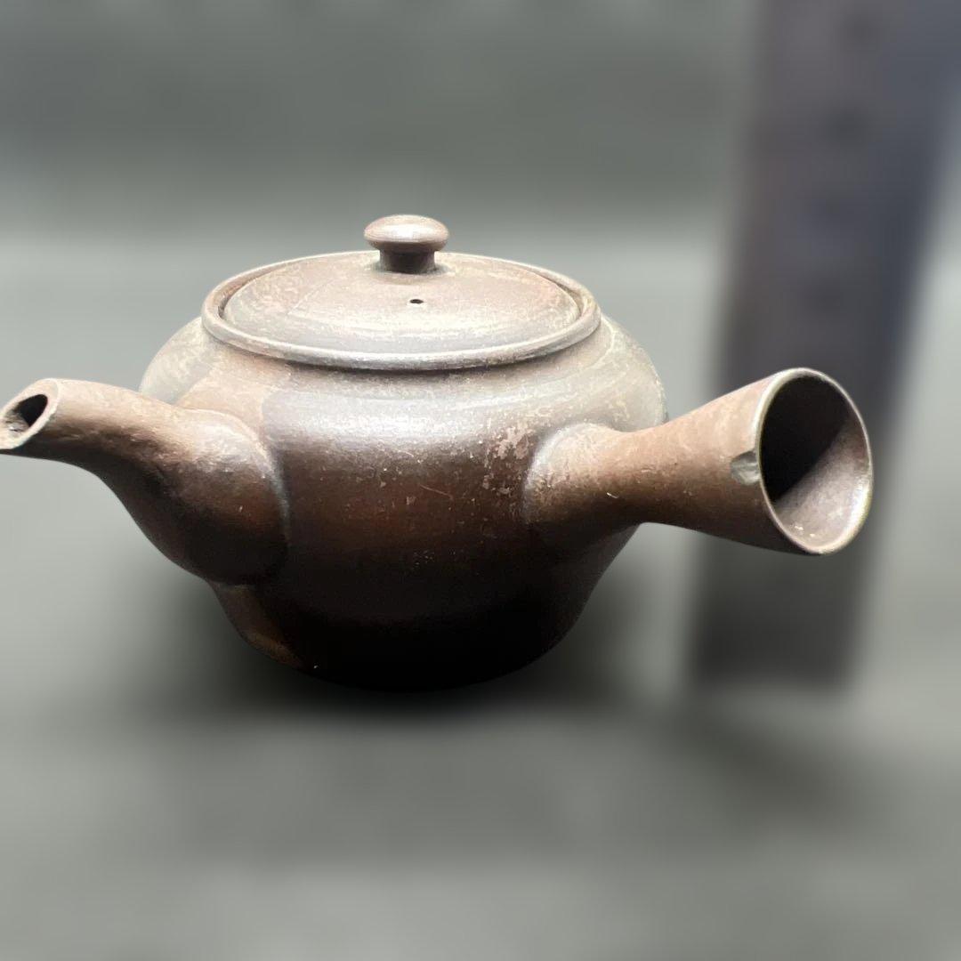 常滑焼　竹画詩文急須　骨董　時代品