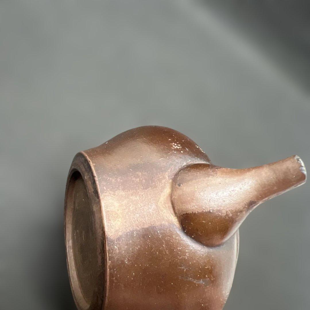 常滑焼　竹画詩文急須　骨董　時代品