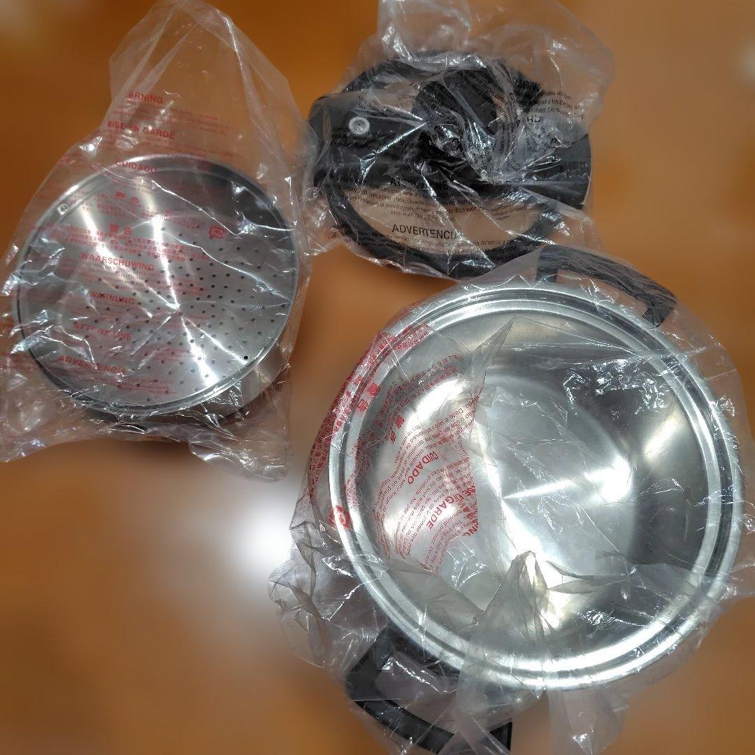 未使用　マイヤー　3L MEYER 圧力鍋 両手鍋　美品　蒸し器付