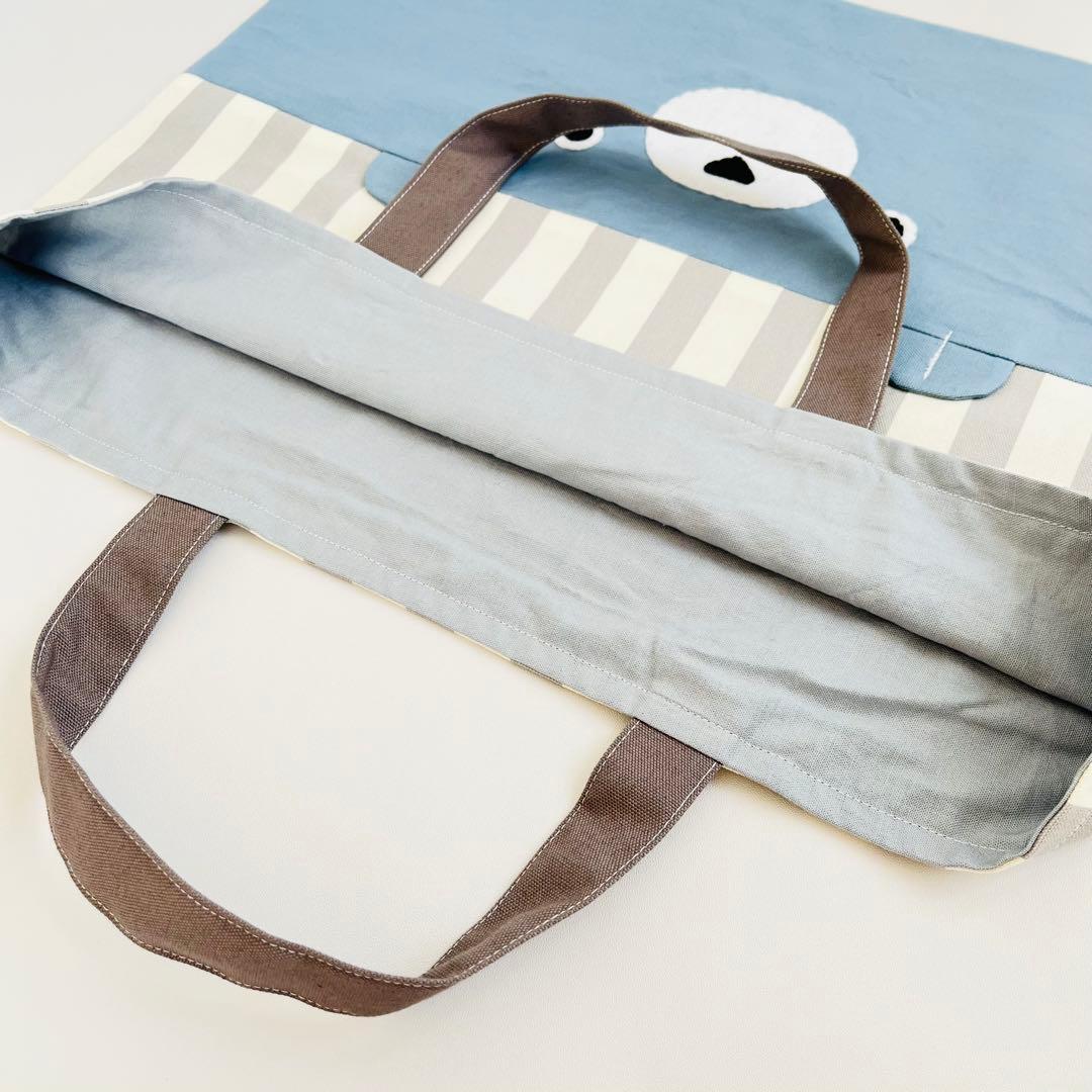 入園入学3点セット(くすみストライプ×ブルーグレー)