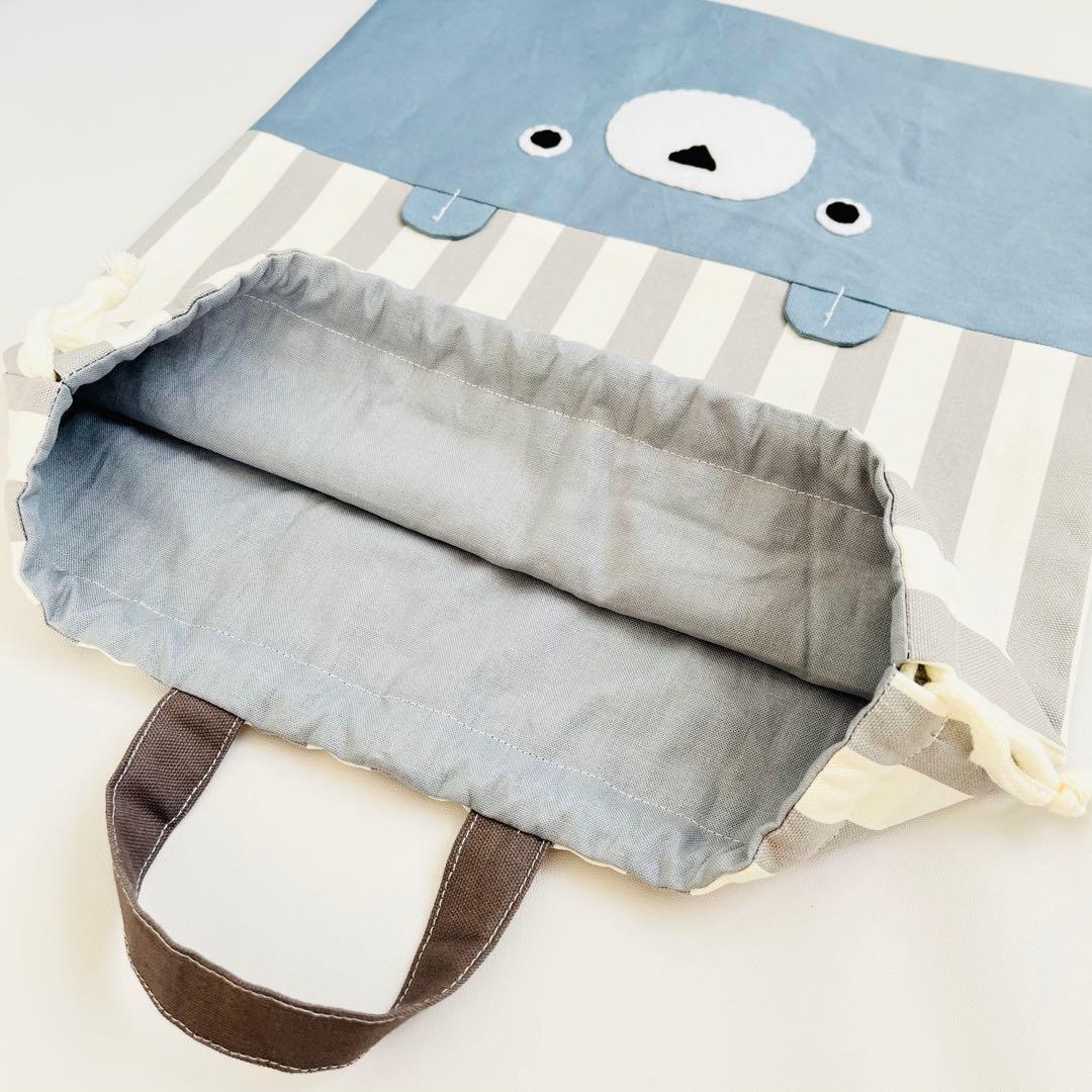 入園入学3点セット(くすみストライプ×ブルーグレー)