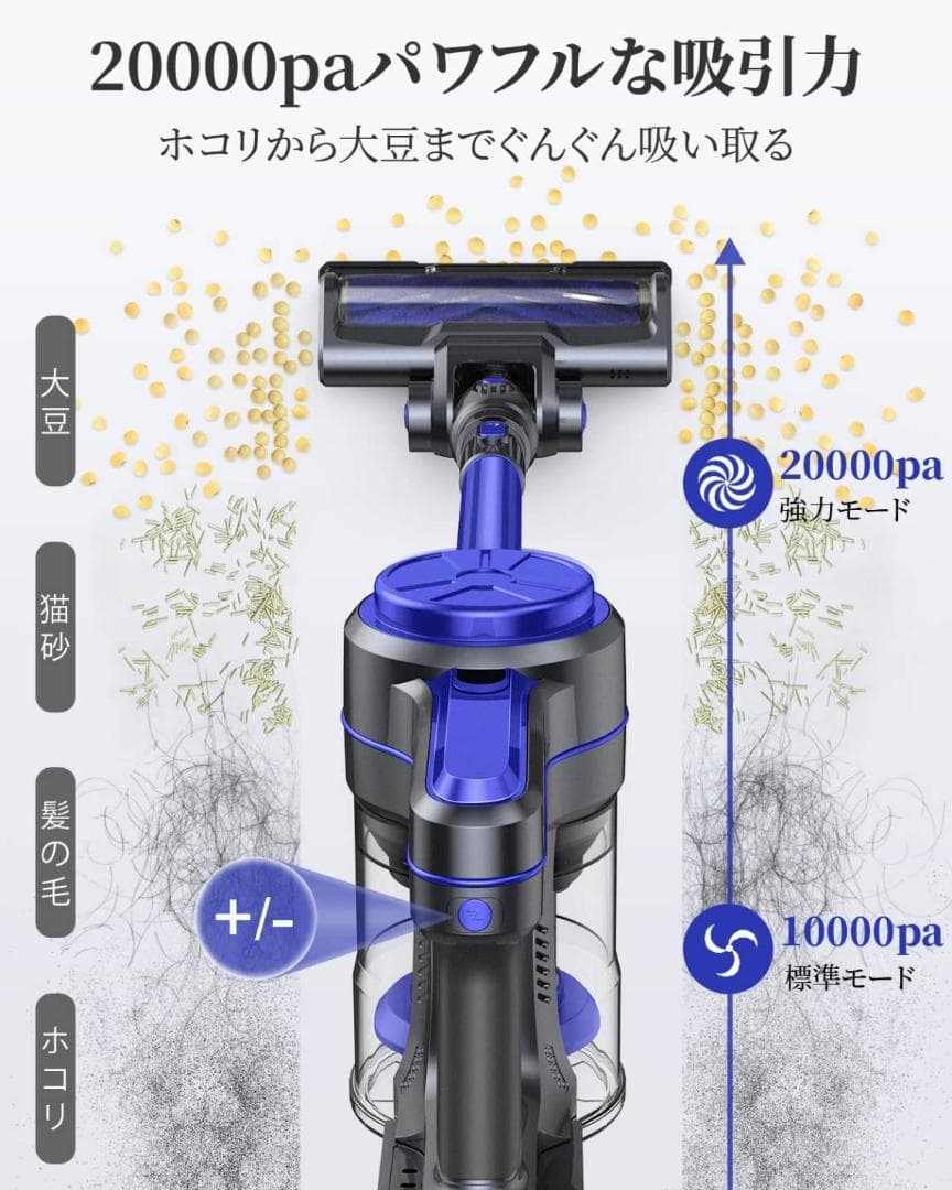 コードレス掃除機 大容量ダストカップ ２つの使い方