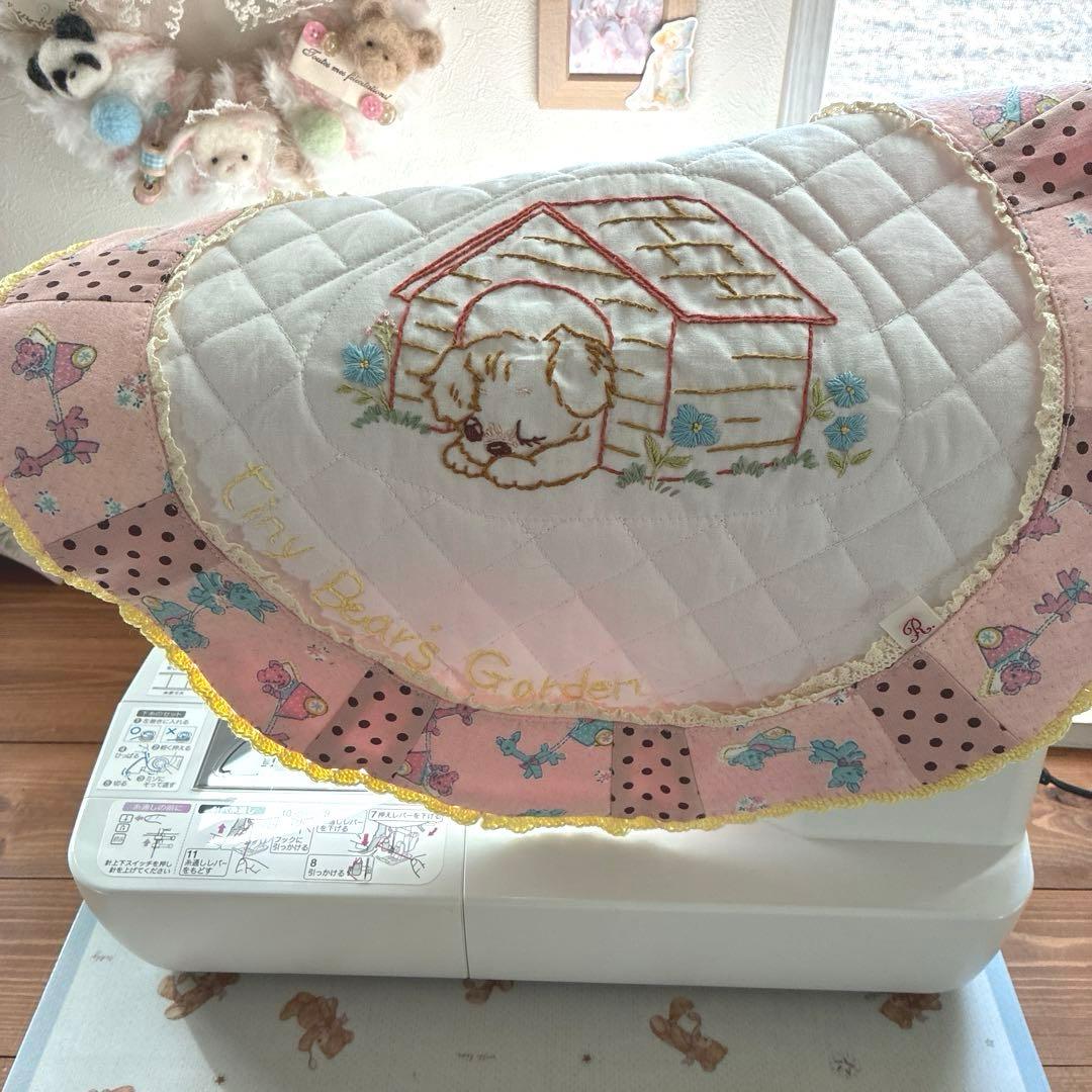 刺繍　キルティングマット　パッチワーク　タペストリー　かごカバー　レトロアニマル