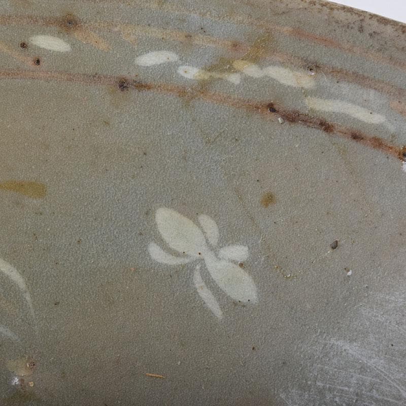 朝鮮美術　李朝　高麗青磁　象嵌花文碗　金継ぎ直し　V　R8968