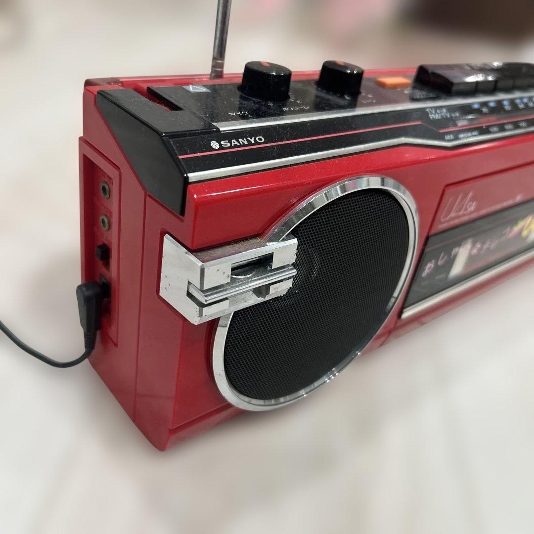 【希少】SANYO MR-U4SA 赤 ラジカセ 動作品 レトロ
