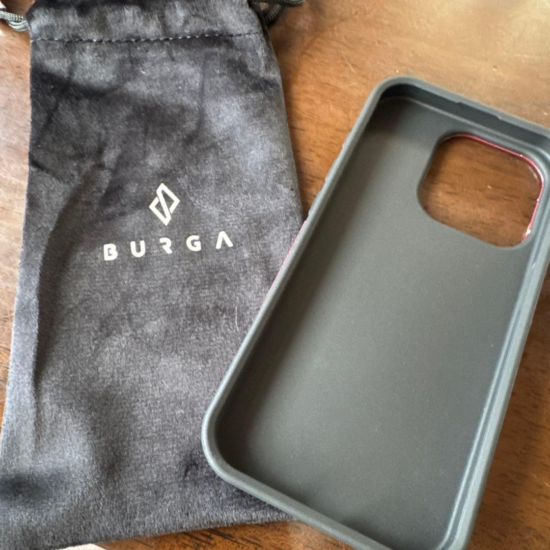 【新品】BURGA ボルドー 星柄 iPhone15proケース 収納袋付き