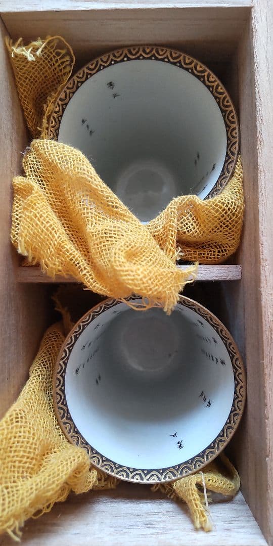 九谷焼　麦酒呑　2個　福栄堂　共箱　茶道具　骨董　アンティーク　古伊万里