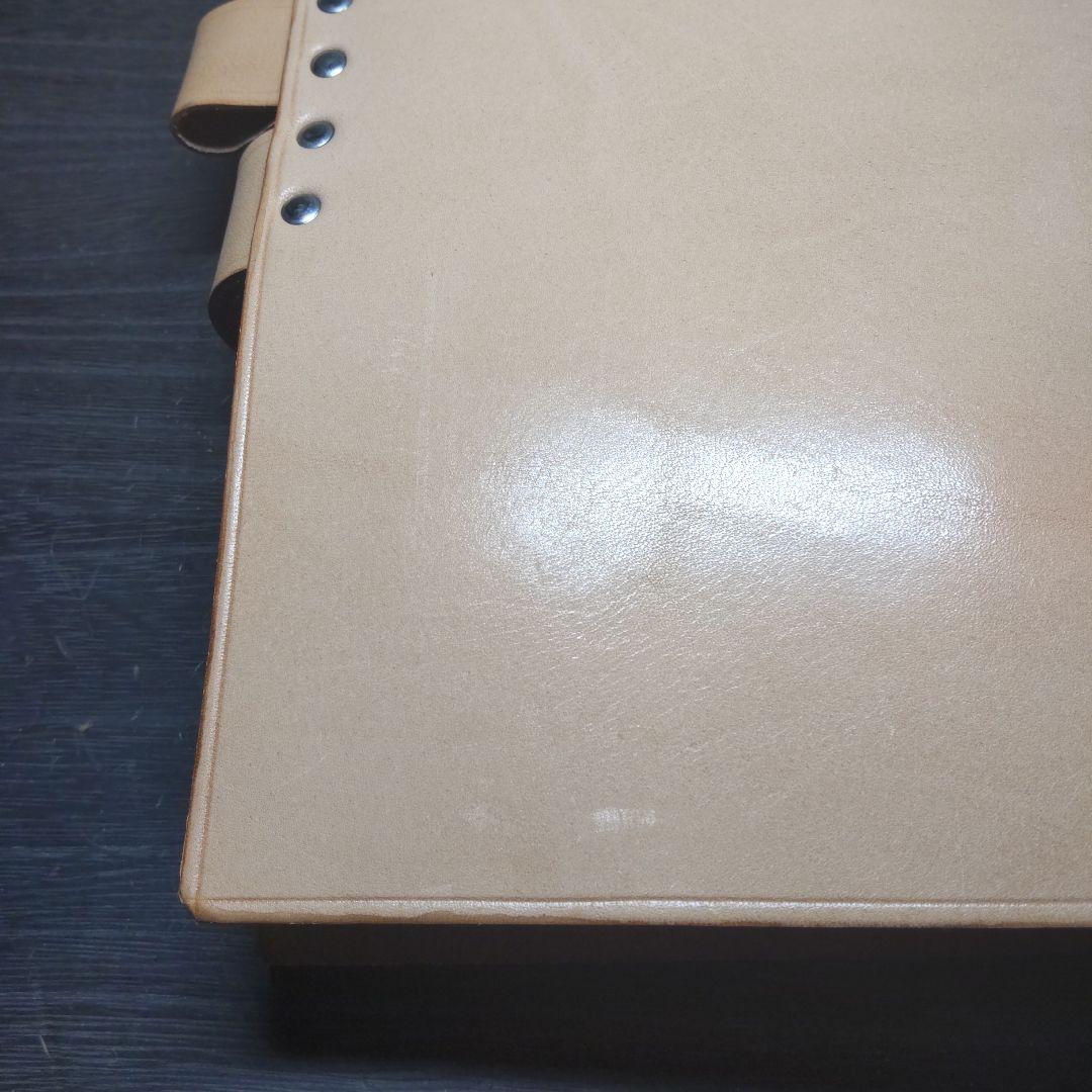 一枚革国産サドルレザーノートカバー20穴　A5サイズナチュラル