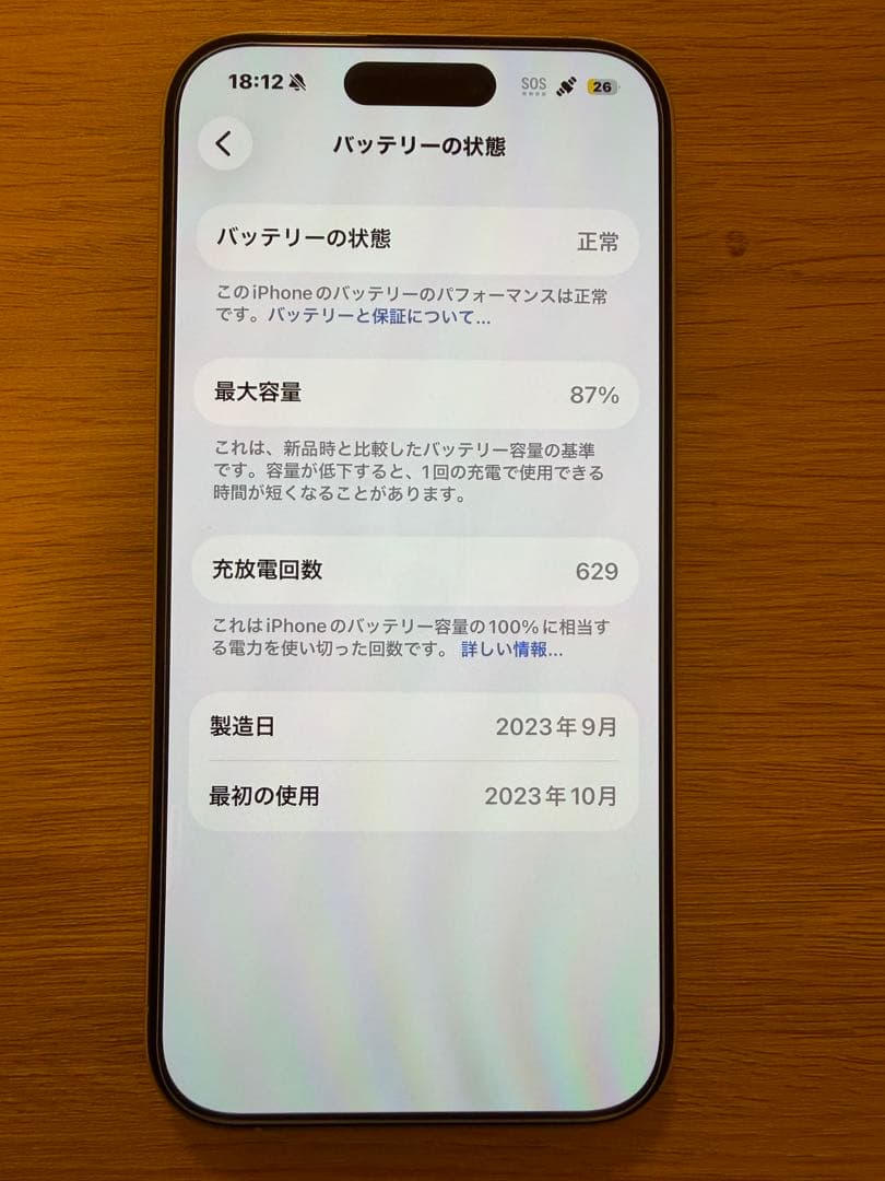 iPhone 15 Proホワイトチタニウム 256GB