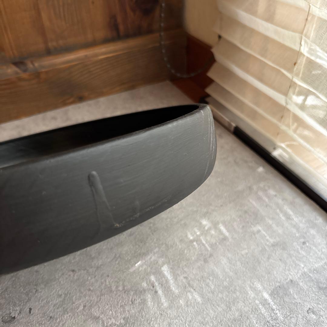 アンティーク 丸盆 くり抜き盆 木製 ビンテージ ブラック お盆 トレー