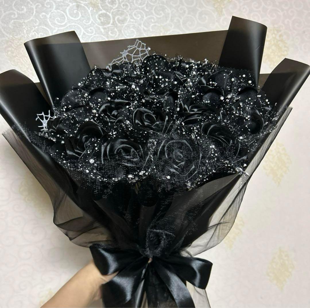 21本黒バラブーケ プレゼント お祝い 枯れない花 永生薔薇　特別な人へ