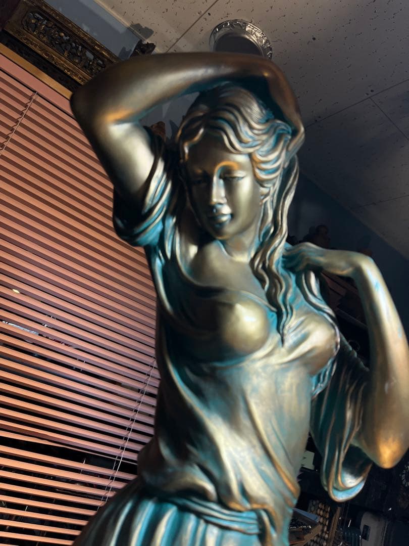 女神像、ブロンズ風女神像、女神ブロンズ風置物、92センチ、FRP製