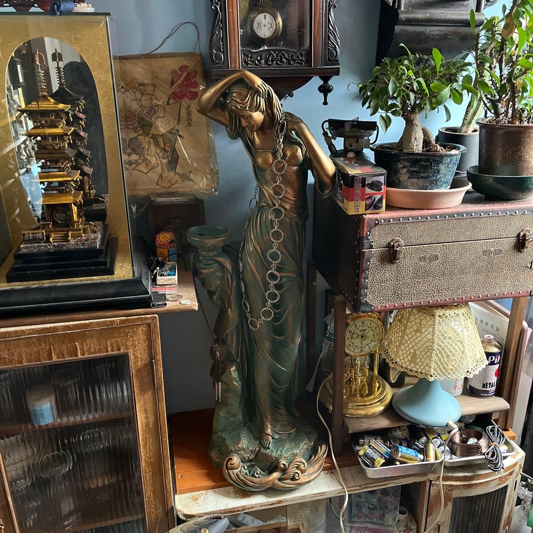 女神像、ブロンズ風女神像、女神ブロンズ風置物、92センチ、FRP製