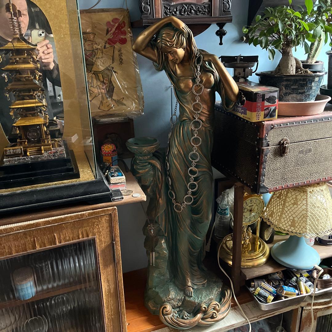 女神像、ブロンズ風女神像、女神ブロンズ風置物、92センチ、FRP製