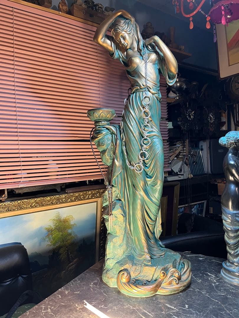 女神像、ブロンズ風女神像、女神ブロンズ風置物、92センチ、FRP製