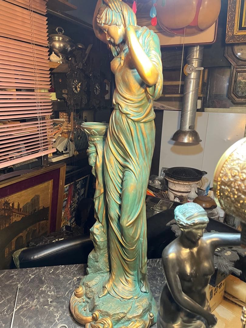 女神像、ブロンズ風女神像、女神ブロンズ風置物、92センチ、FRP製