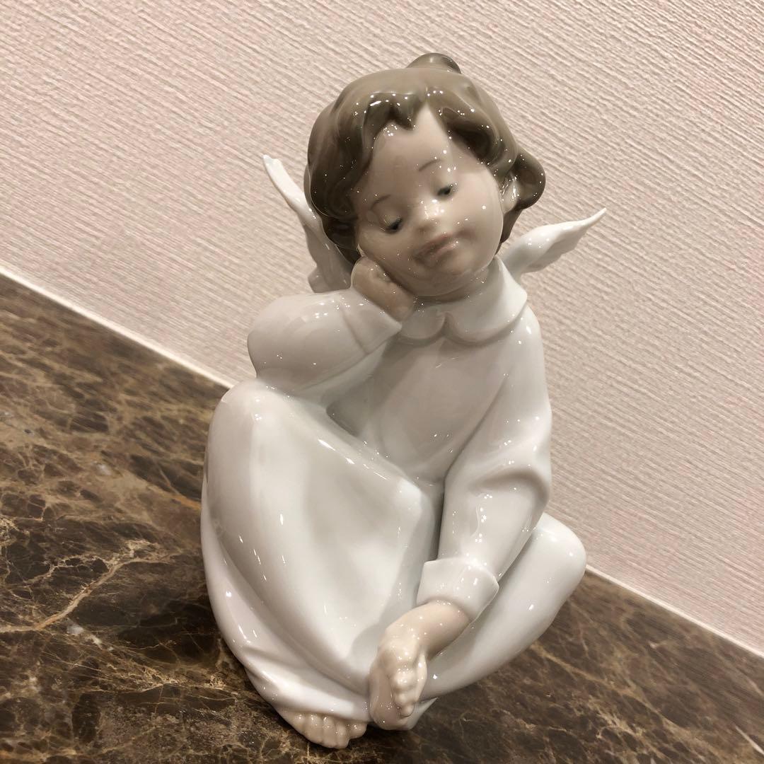 リヤドロ　天使の考えごと　なんとかなるよ　置物①